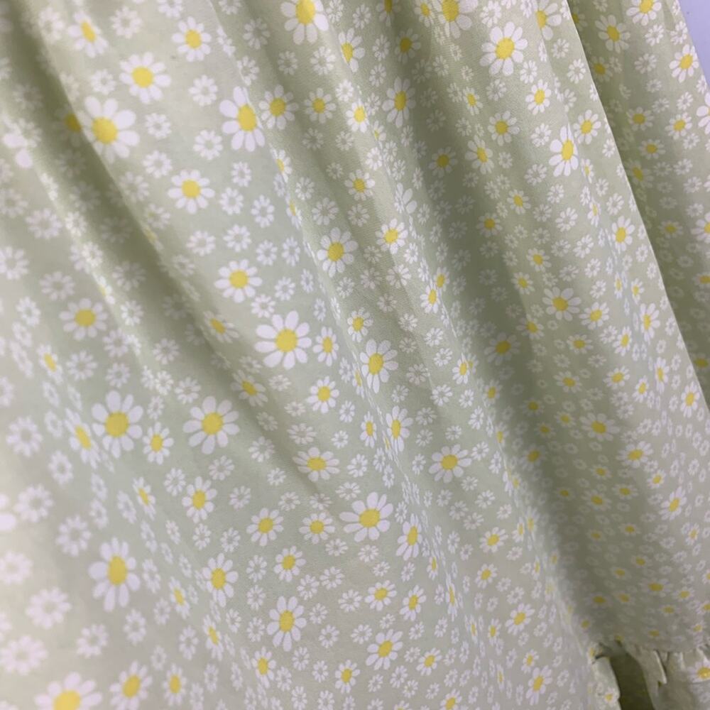 Lucca size small light green daisy flower tiered maxi dress boho cute dainty - Picture 12 of 12